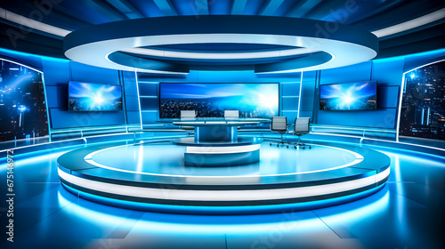 News Studio. Backdrop for TV shows.TV studio. News studio. The perfect backdrop for any green screen or chroma key video or photo production. 3d render