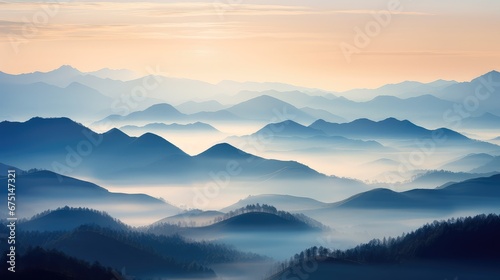 sunrise land dawn fog landscape illustration meadow scape, country summer, sun tree sunrise land dawn fog landscape