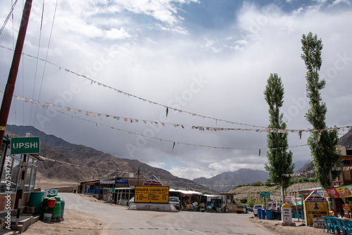 Upshi is a village and road junction on the Leh-Manali Highway in the union territory of Ladakh in India photo