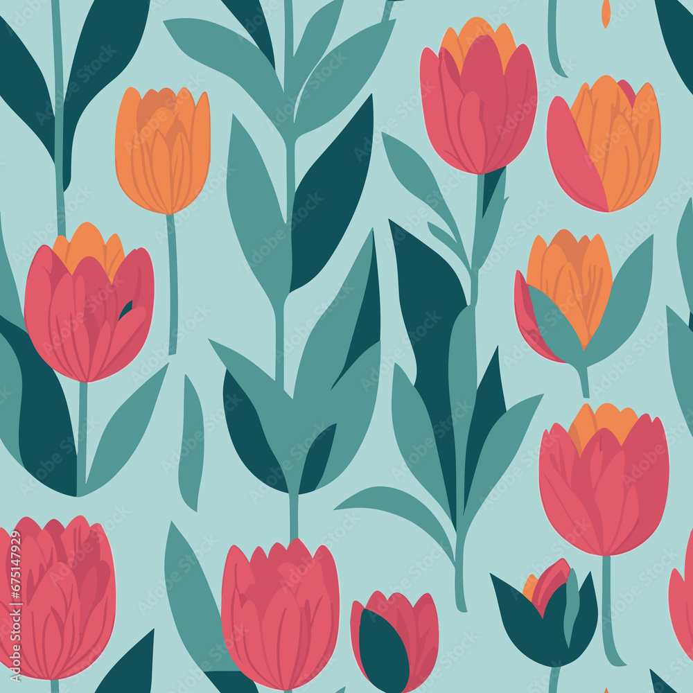 Abstract Tulip Symphony Seamless Patterns Abstract Tulip Symphony Seamless Patterns