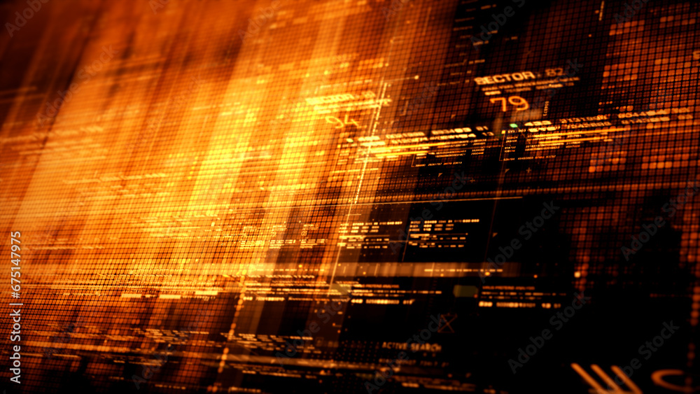 Immersive data matrix simulation UI with cuttingedge digital
