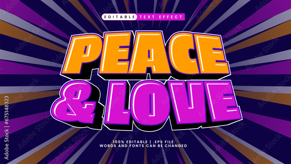 3d text effect peace and love 3d text effect peace and love