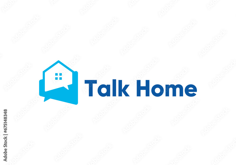 simple house talk logo, home chat symbol design inspiration simple house talk logo, home chat symbol design inspiration