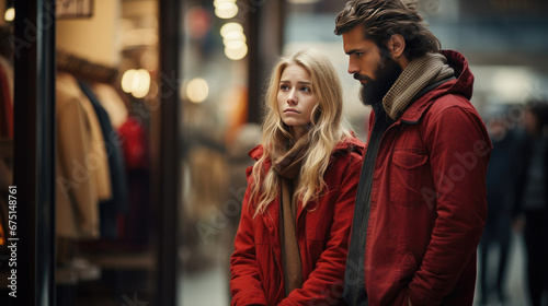 The couple goes shopping.