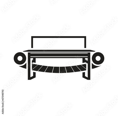 Vector illustration of Running machine. Walking the dog on the treadmill