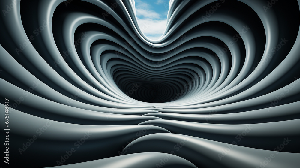 Naklejka premium Hypnotic black and white background