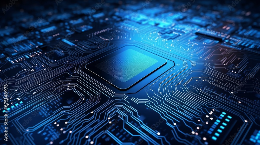 An image of a circuit board, representing a technology background and ...