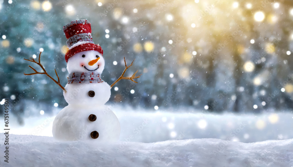 Schneemann im Schnee, textfeiraum, Generated image Schneemann im Schnee, textfeiraum, Generated image