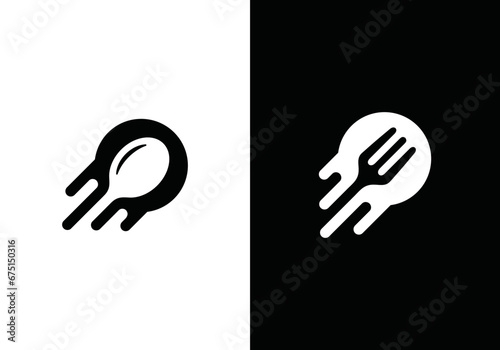 fork and spoon logo design. icon symbol for health fast food restaurant