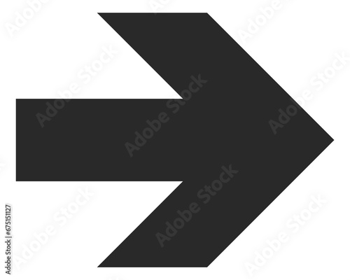 Bold black arrow. Direction symbol. Next sign photo