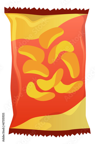 Potato chips pack. Snack food vending product