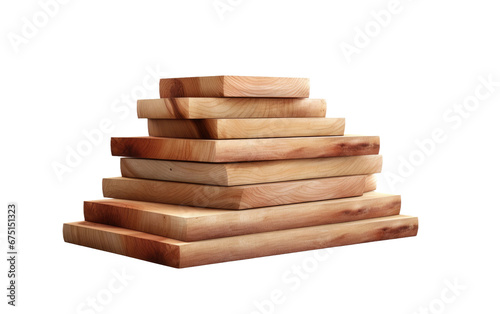 Wooden Planks Piled on Isolated Background