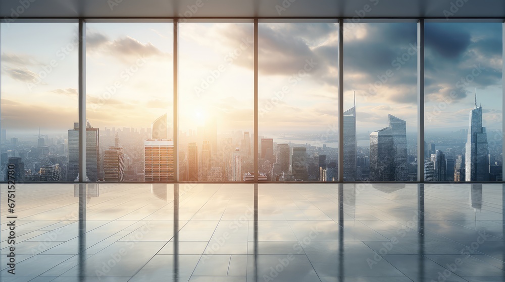 Fototapeta premium building interior wall city background illustration architecture 3d, empty light, business space building interior wall city background
