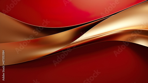 minimalist gold on red background (generative ai)