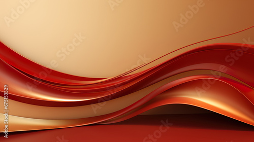 minimalist gold on red background (generative ai)