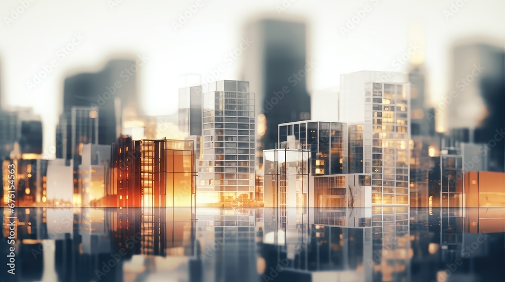 skyscraper blurry building city background illustration close closeup, up abstract, blue urban skyscraper blurry building city background