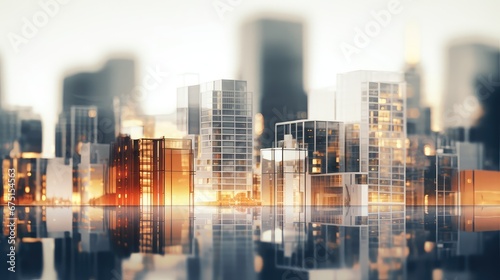 skyscraper blurry building city background illustration close closeup, up abstract, blue urban skyscraper blurry building city background
