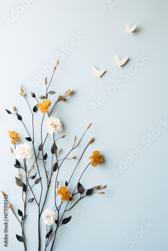 Simple flowers vertical background photo