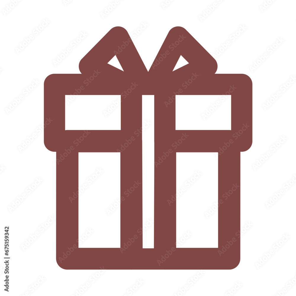 Obraz premium リボンが結ばれたプレゼントのシンプル線画イラスト