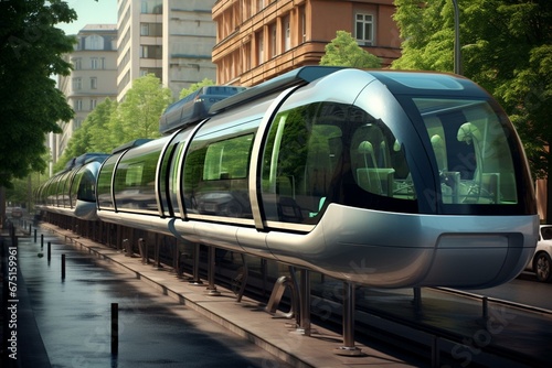 City monorail for public transport. Generative AI