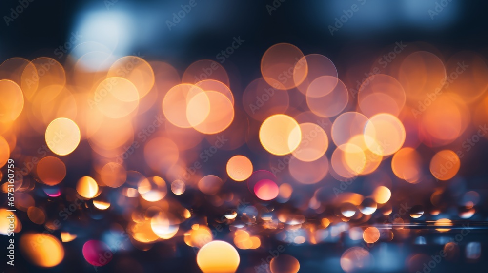 Bokeh lights.  Night flares. Dreamy cinematic atmosphere