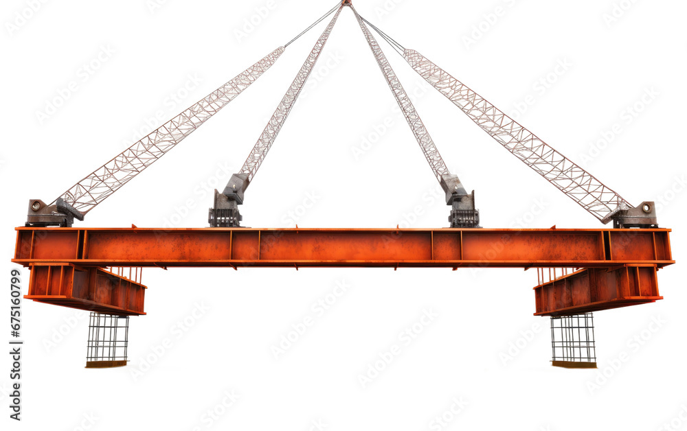Construction Crane in Action on Isolated Background