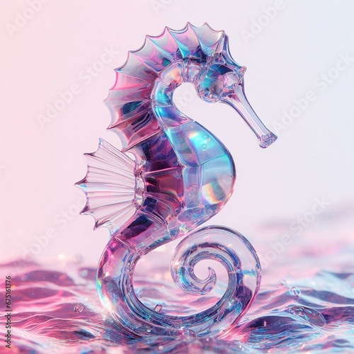 Holographic, dragon sleek glass material, transparent, cinematic lighting, wh...