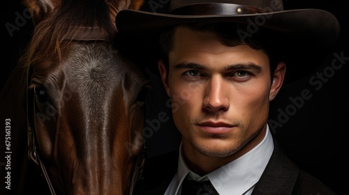 "Western Symmetry: man and Equine Partner"