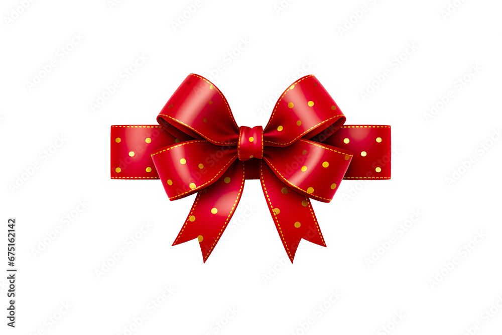 red ribbon and bow with gold isolated against transparent white background PNG red ribbon and bow with gold isolated against transparent white background PNG