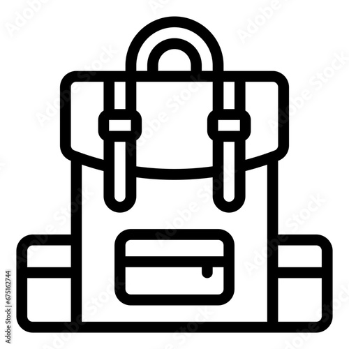 Backpack bag for adventure icon