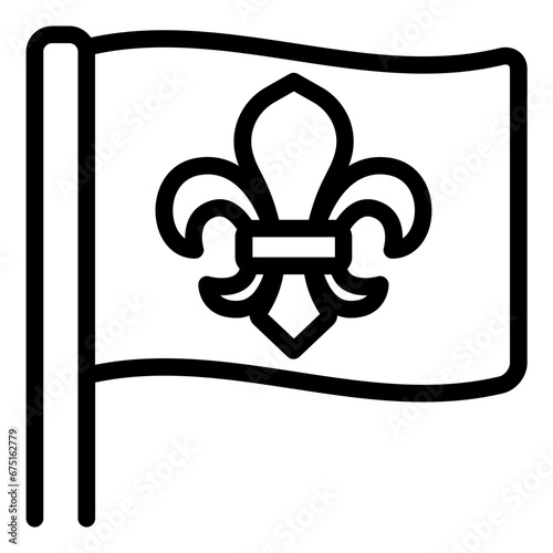 Flag with scout symbol icon