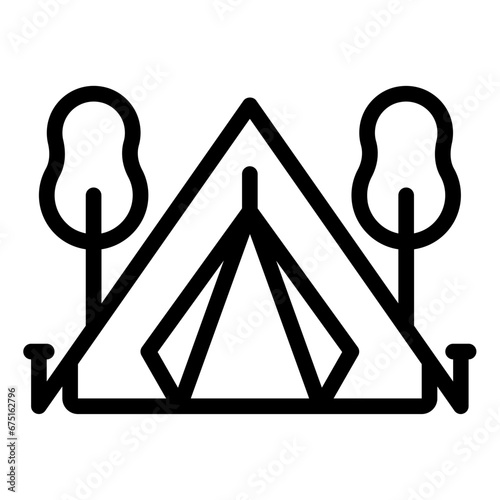 Tent for adventure scout icon