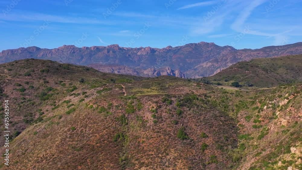 Santa Monica Mountain Peaks Malibu California Aerial 