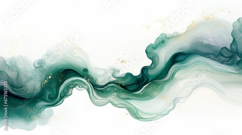 Abstract dark green and gold marble texture with gold splashes  navy luxury background  Natural luxury abstract fluid art watercolor in alcohol ink technique  Generative AI