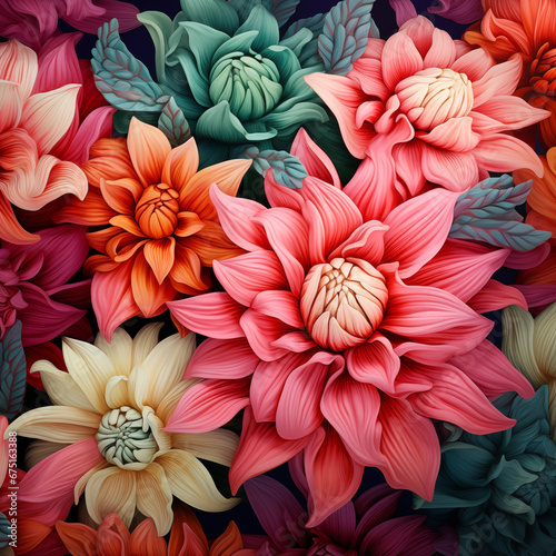 Background bouquet of colorful flowers