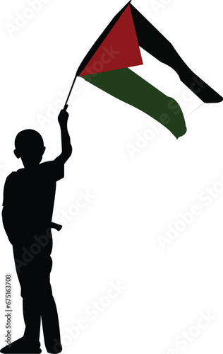a child with a palestinian flag