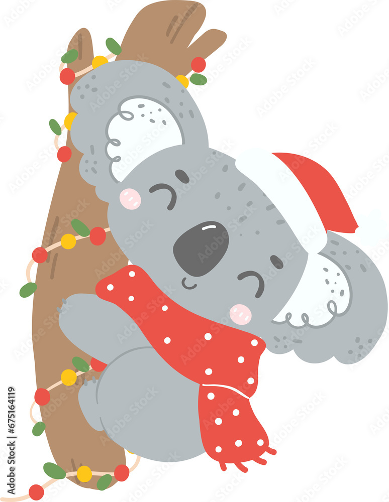 Obraz premium Cute Christmas Koala