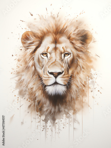 Löwe - Wasserfarben gezeichnet