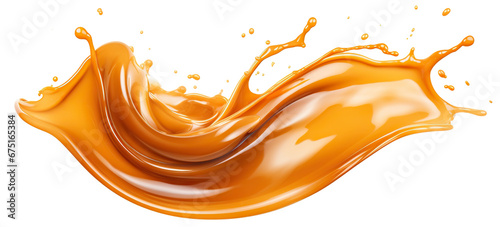 Delicious caramel splash cut out