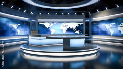 News Studio. Backdrop for TV shows.TV studio. News studio. The perfect backdrop for any green screen or chroma key video or photo production. 3d render