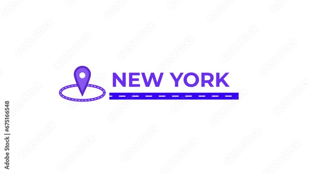 New York City location typography animation. Alpha matte with transparent background 4K resolution. New York City location typography animation. Alpha matte with transparent background 4K resolution.