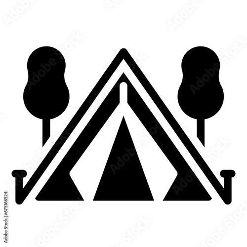 Tent for adventure scout icon