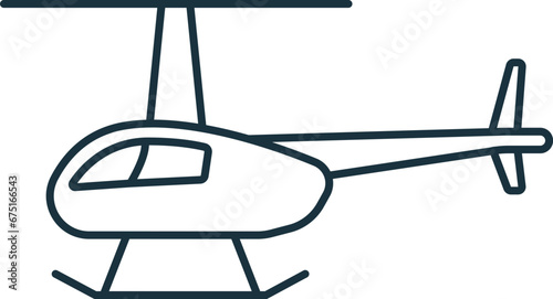 Helicopter outline icon. Monochrome simple sign from transportation collection. Helicopter icon for logo, templates, web design and infographics.