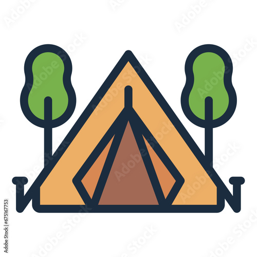 Tent for adventure scout icon