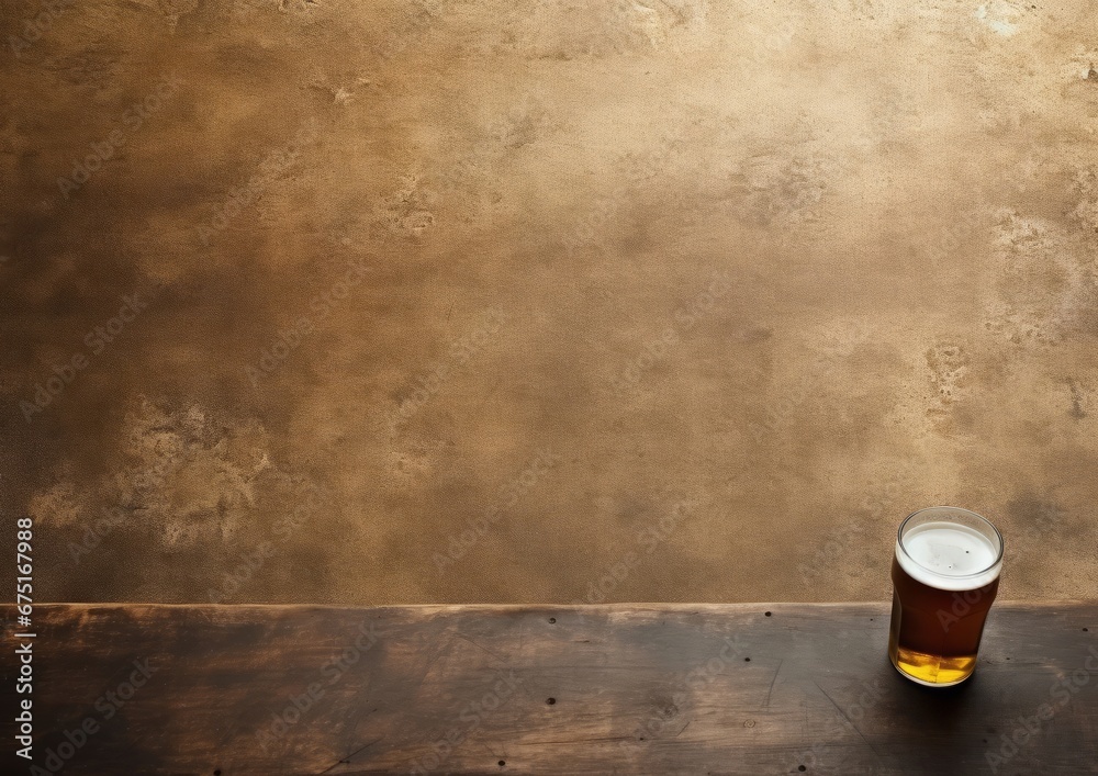 A Refreshing Pint of Beer on a Rustic Wooden Surface - obrazy, fototapety, plakaty 