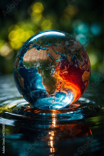 earth in water droplet