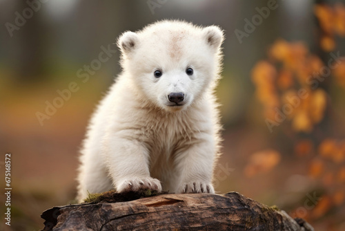 Polar bear cub outdoors © Veniamin Kraskov