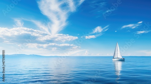 sea blue scenery ocean landscape illustration boat scenic, seascape view, summer beach sea blue scenery ocean landscape