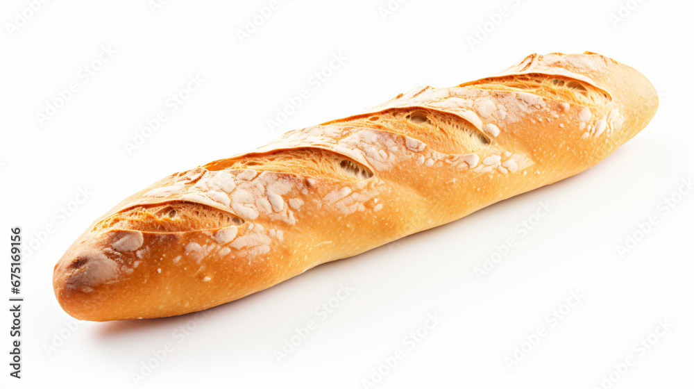 Baguette isolated on white background