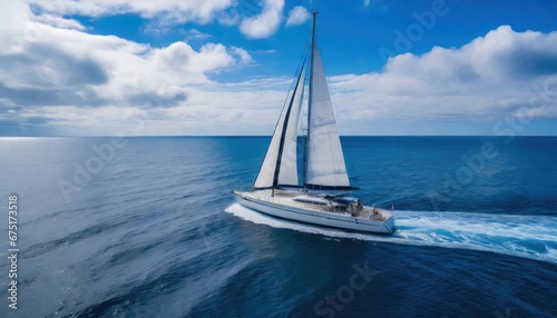 luxury yacht sailing on the open sea   © Brian